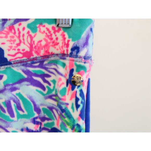 Lilly Pulitzer Jordynne Velour Multi Fan Club Pants Size XS Velvet Coral Print - Picture 5 of 7